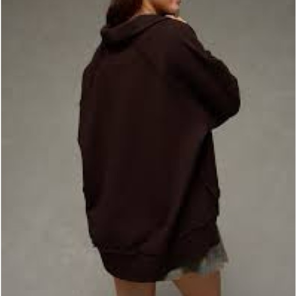 American Eagle big hug Henley sweatshirt dark brown - Picture 2 of 4